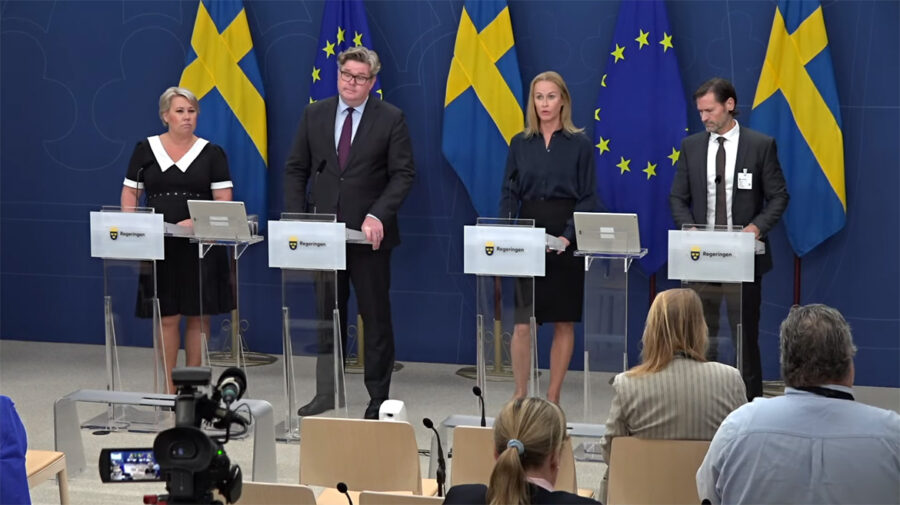 Regeringens pressträff den 3:e okt 2023. Foto: Regeringen
