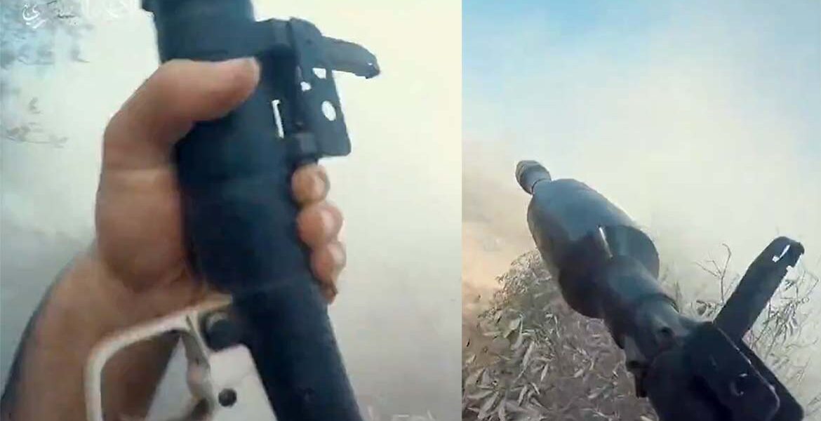 Hamas warrior fires RPG at an Israeli tank, Nov 2, 2023. Video/photo: Hamas