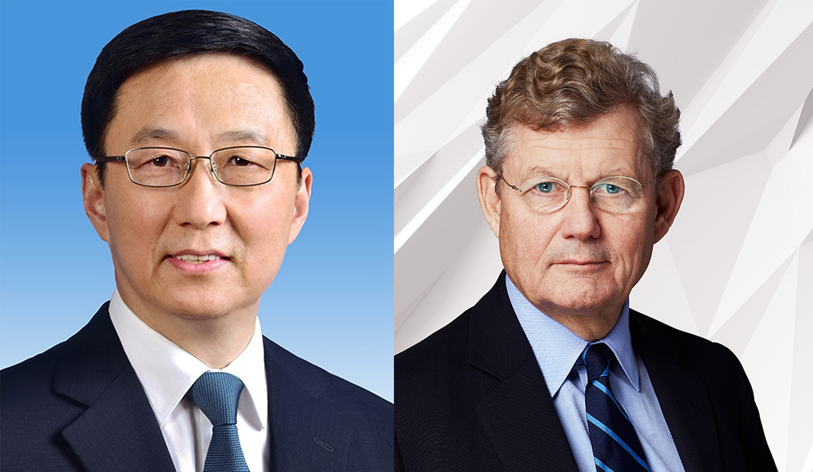 Kinas vicepresident Han Zheng och Jacob Wallenberg