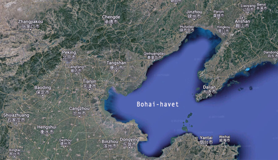 Bohai-havet ligger nära Beijing (Peking)