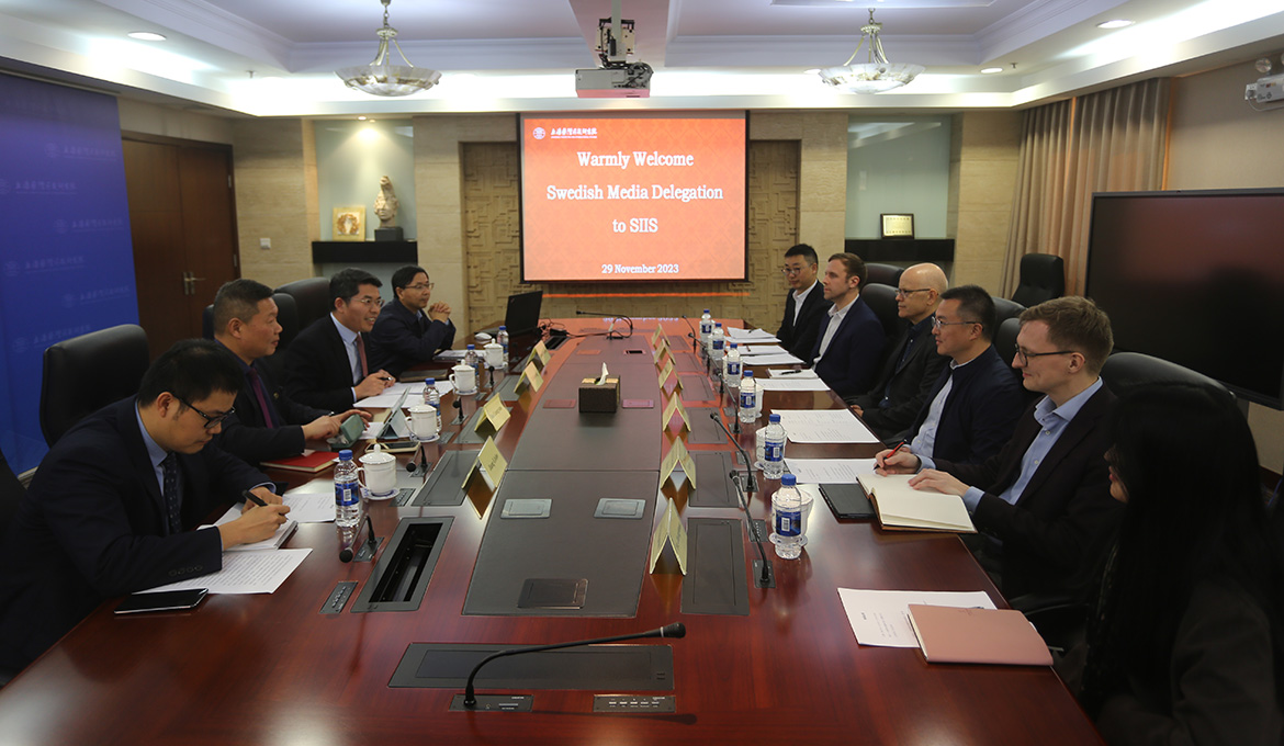 NewsVoice visited Shanghai Institutes for International Studies, Nov 29, 2023.