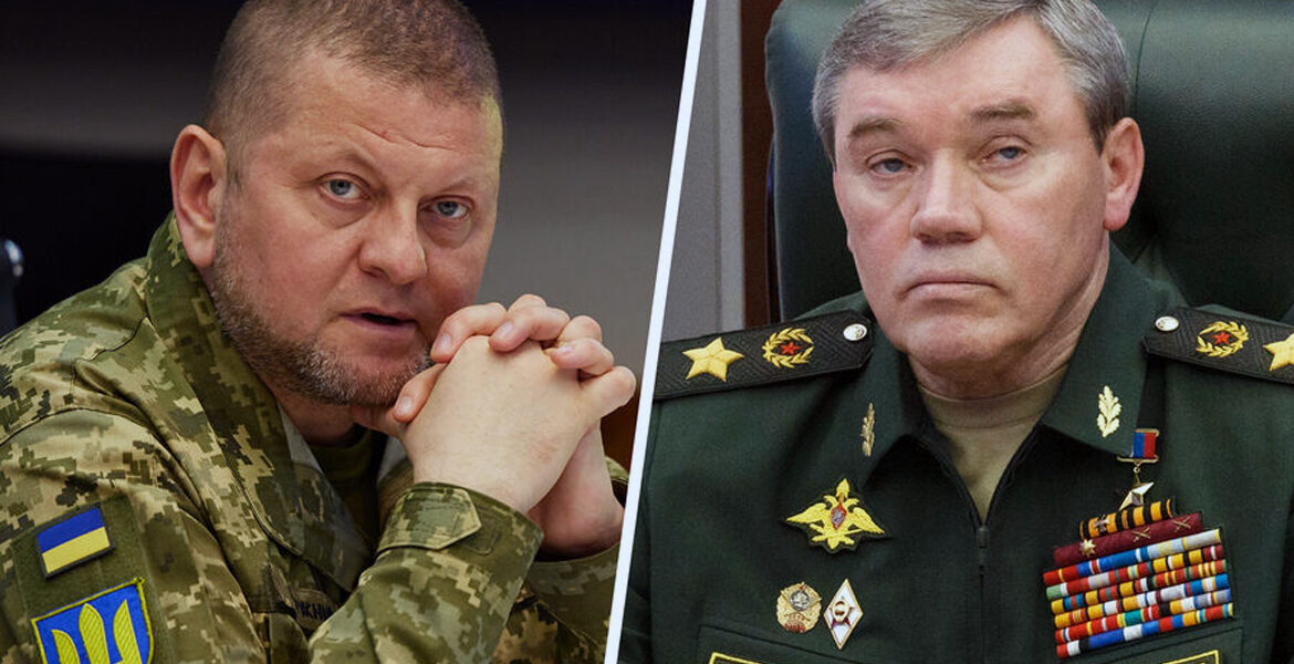 Ukrainas överbefälhavare Valerij Zalushny och den Ryska Federationens försvarsstabschef Valerij Gerasimov