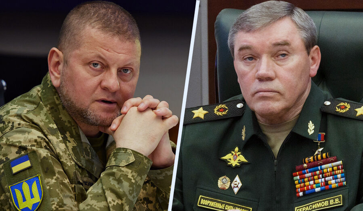 Ukrainas överbefälhavare Valerij Zalushny och den Ryska Federationens försvarsstabschef Valerij Gerasimov