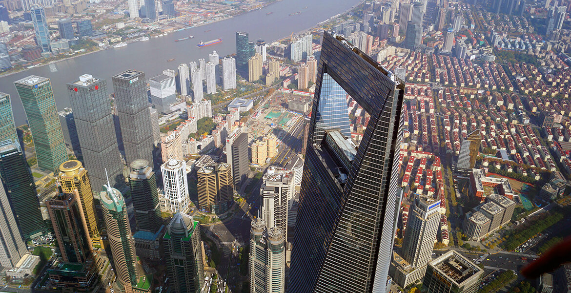Den högteknologiska och blomstrande staden Shanghai