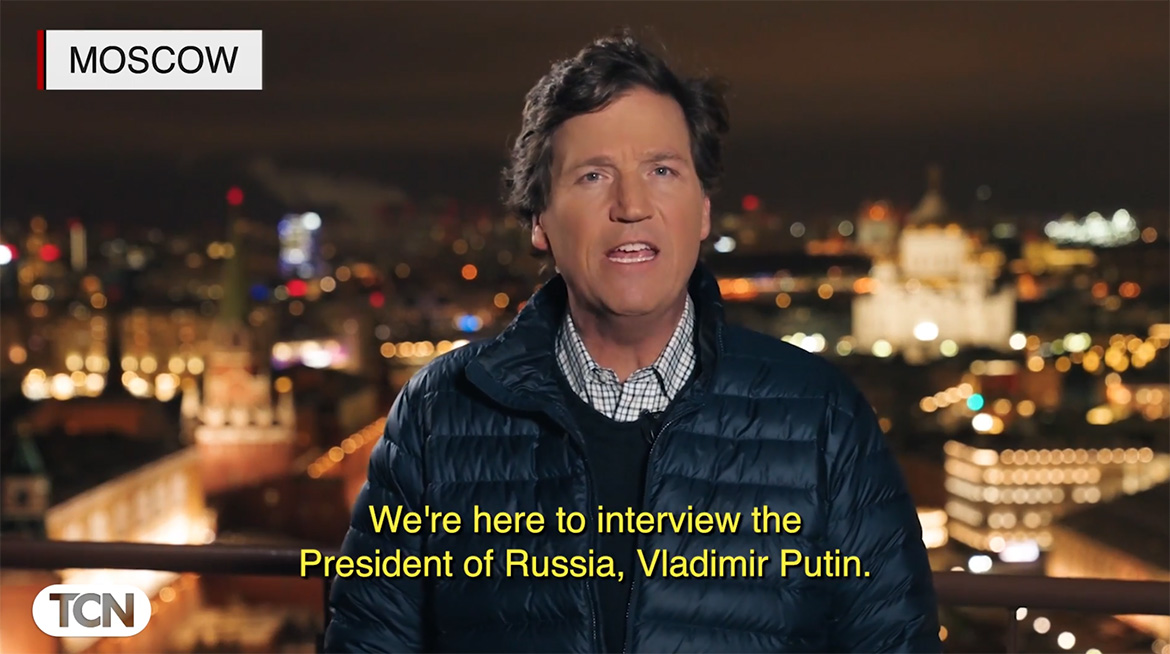 Tucker Carlson i Moskva den 6:e februari 2024. Foto: Tucker Carlson Interviews