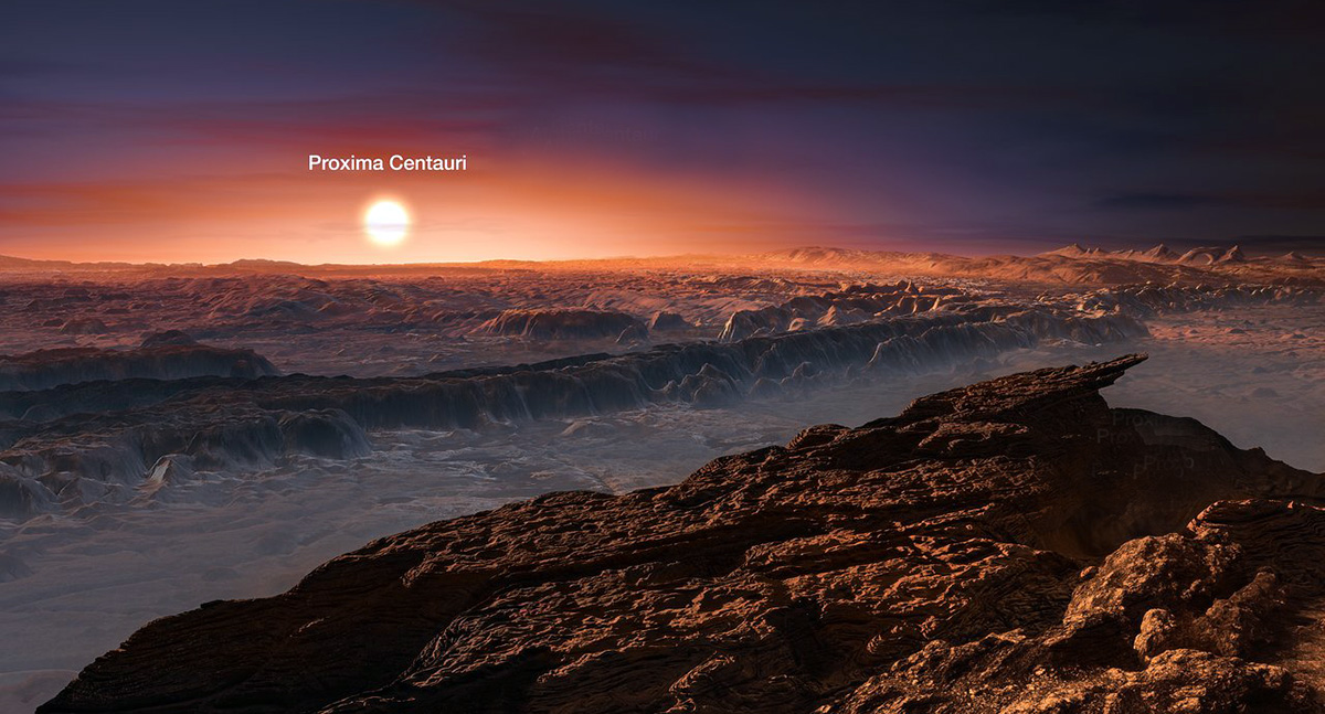 Fiktiv planet vid stjärnan Proxima Centauri