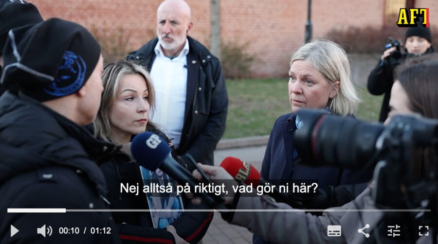 Magdalena Andersson i Skärholmen 11 april 2024. Foto: Aftonbladet