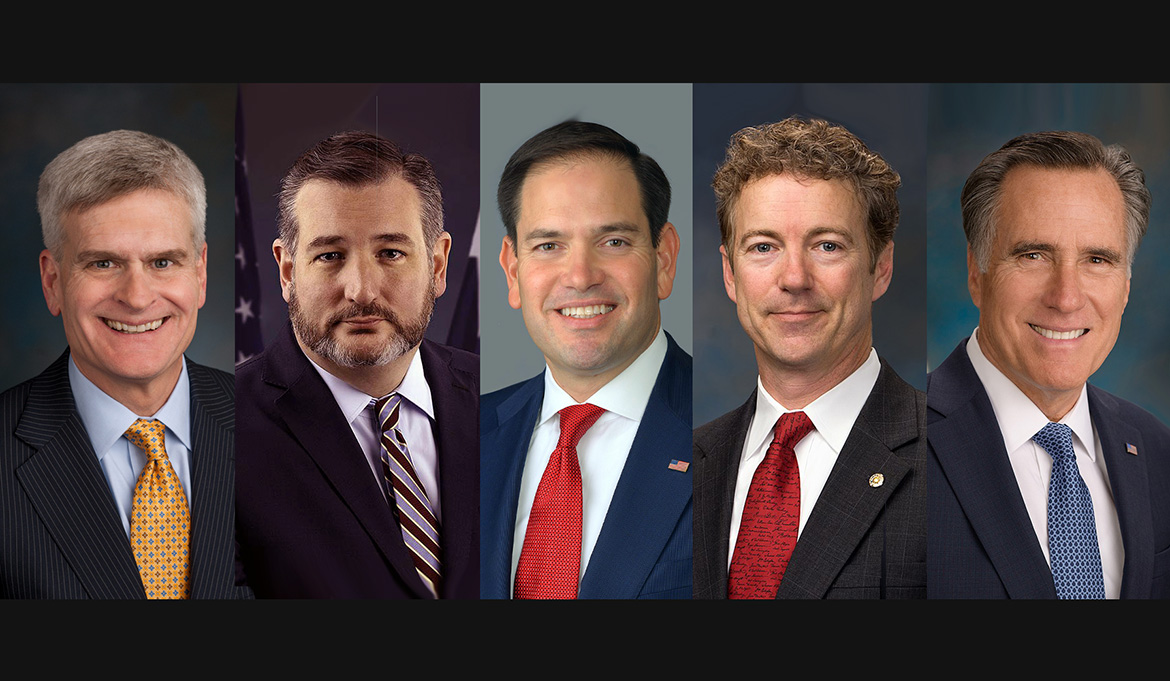 Amerikanska senatorer: Bill Cassidy, Ted Cruz, Marco Rubio, Rand Paul, Mitt Romney