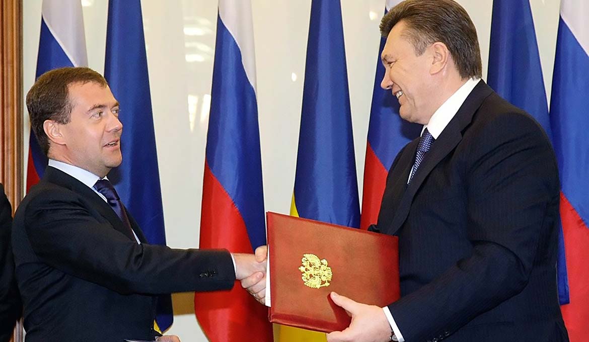 Den ryska presidenten Dmitry Medvedev och Ukraoinas president Viktor Yanukovych