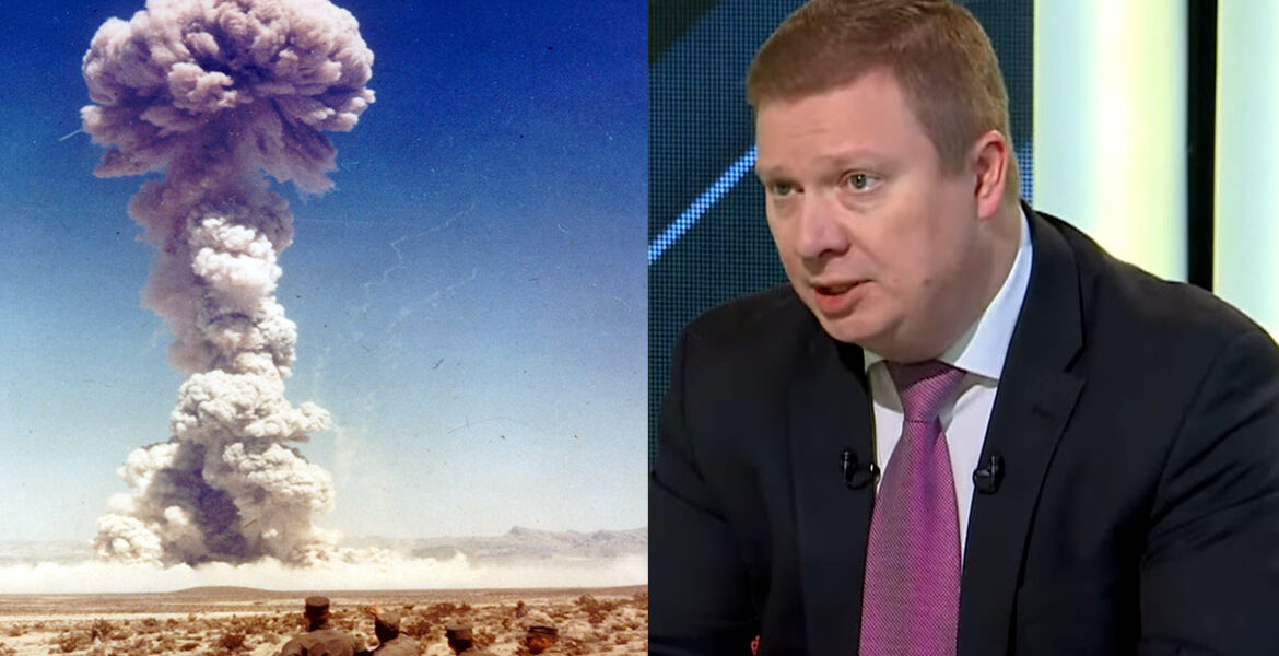 Dmitry Suslov vill testa kärnvapen för att stoppa ett tredje världskrig.