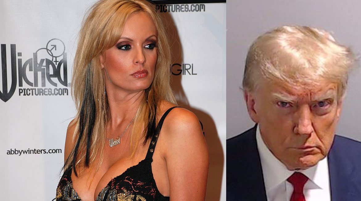 Porrskådisen Stormy Daniels och Donald Trump