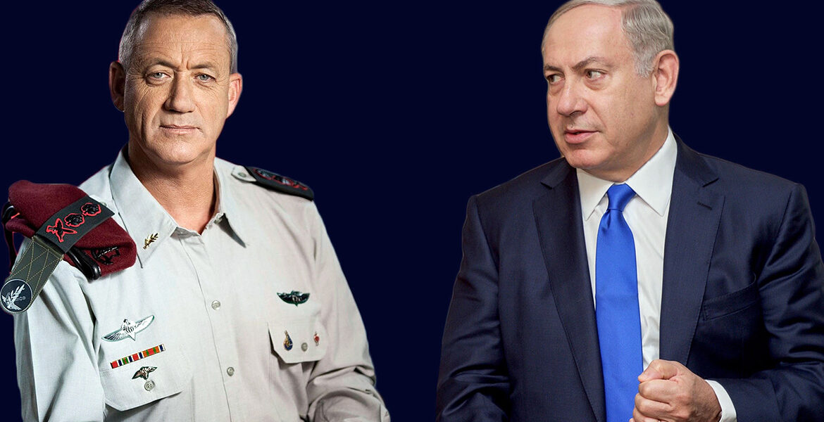 Benny Gantz och Benjamin-Bibi Netanyahu