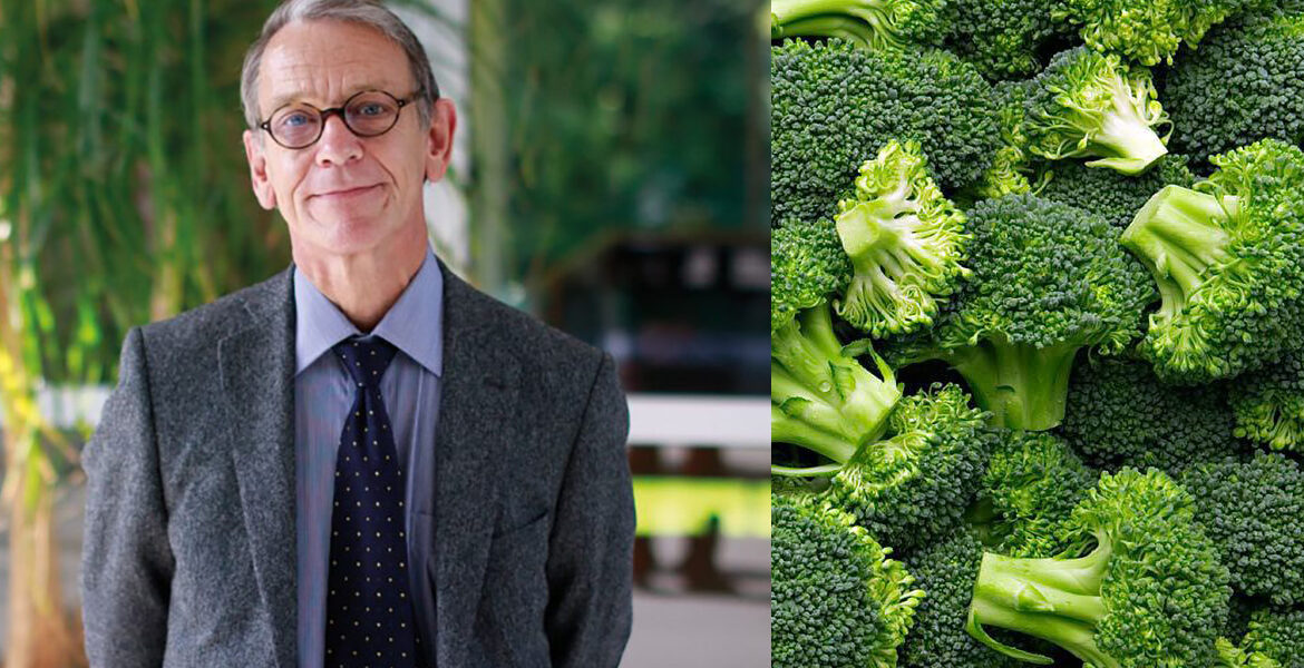 Professor Urban Alehagen och broccoli