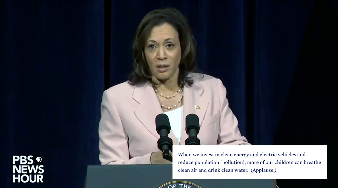 Kamala Harris on reducing population.