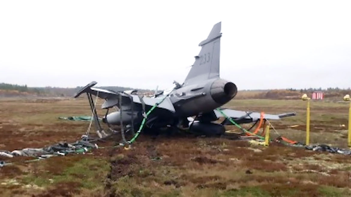 Kraschat JAS 39 Gripen. Foto: Statens haverikommission