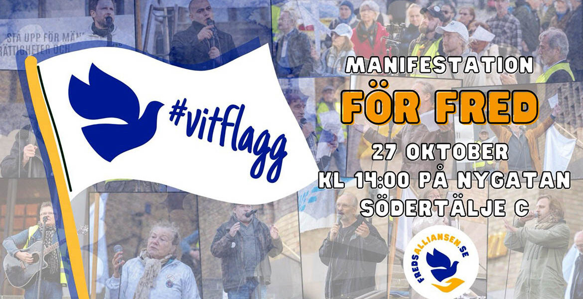 Manifestation för fred och mot Sveriges krigspolitik - 28 oktober