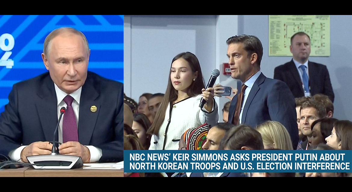 Vladimir Putin och Keir Simmons från NBC News