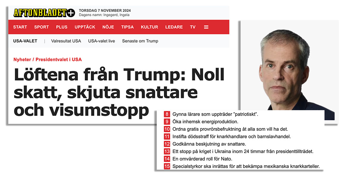 Joachim Kerpner skriver att Trump vill skjuta snattare.