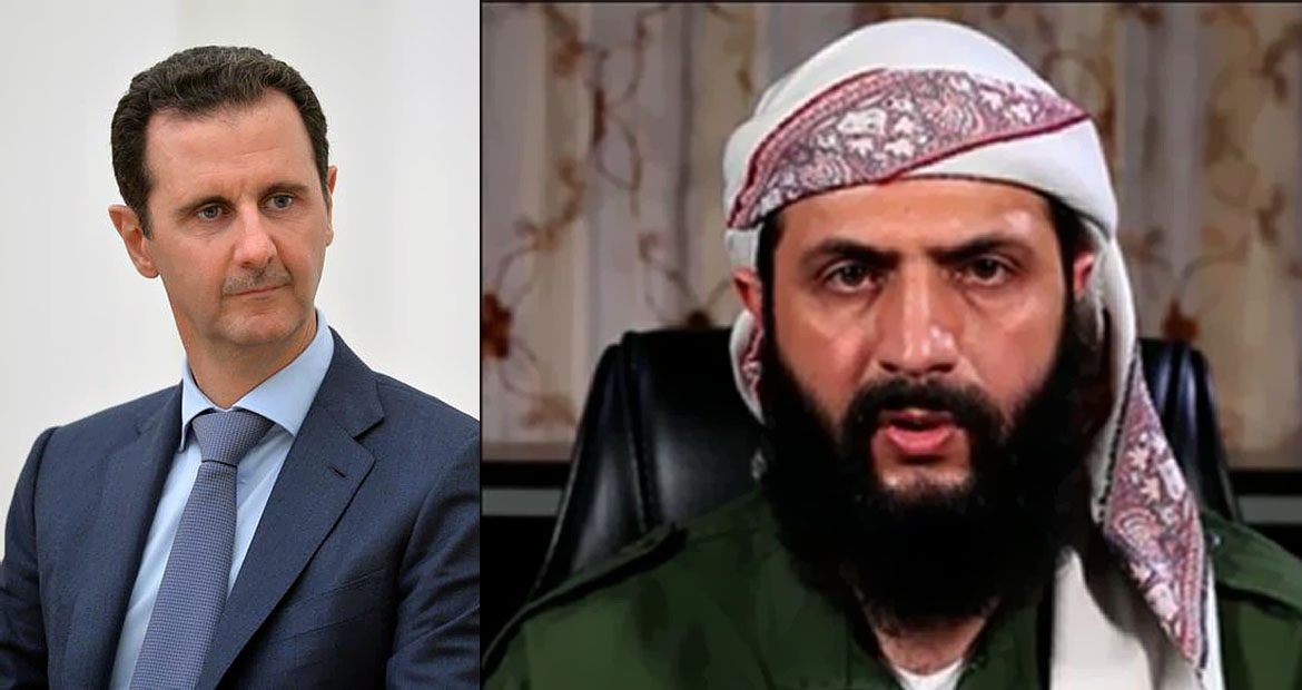 Bashar al-Assad och Mohammad al-Jolani