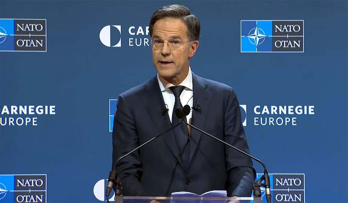 NATO.s generalsekreterare Mark Rutte förbereder Europa för krig mot Ryssland och Kina inom några få år. Foto: NATO.int