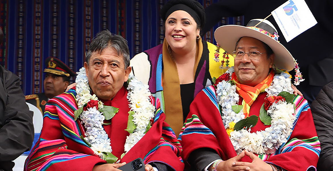 Luis Arce (right), the President of Bolivia, 2024. To the left the vice President, David Choquehuanca.