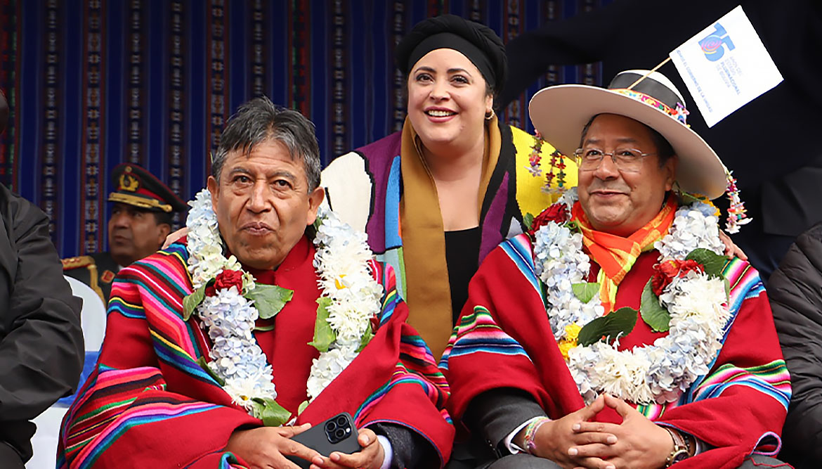 Luis Arce (right), the President of Bolivia, 2024. To the left the vice President, David Choquehuanca.