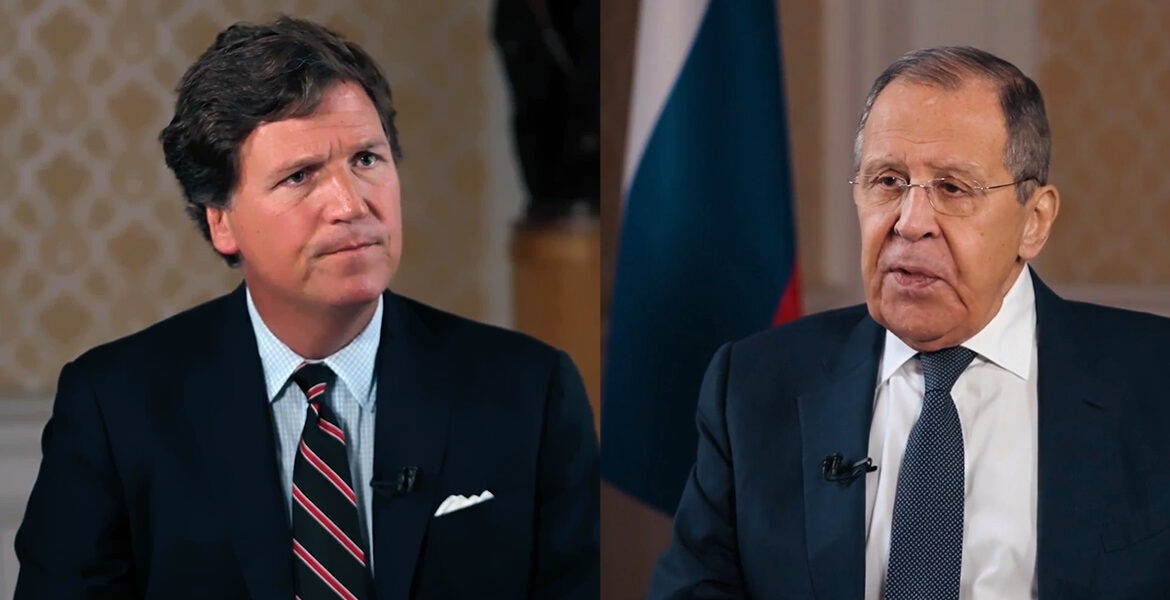 Tucker Carlson och Sergey Lavrov