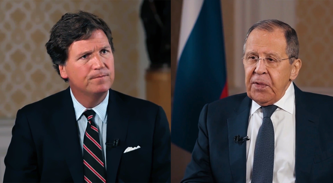 Tucker Carlson och Sergey Lavrov