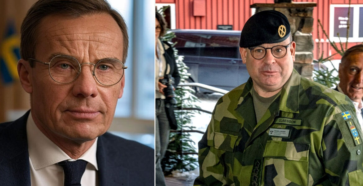 Statsminister Ulf Kristersson och ÖB Michael Claesson