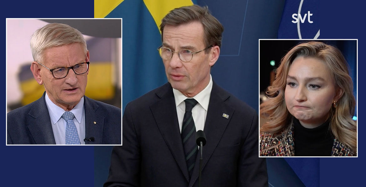 Carl Bildt, Ulf Kristersson and Ebba Busch