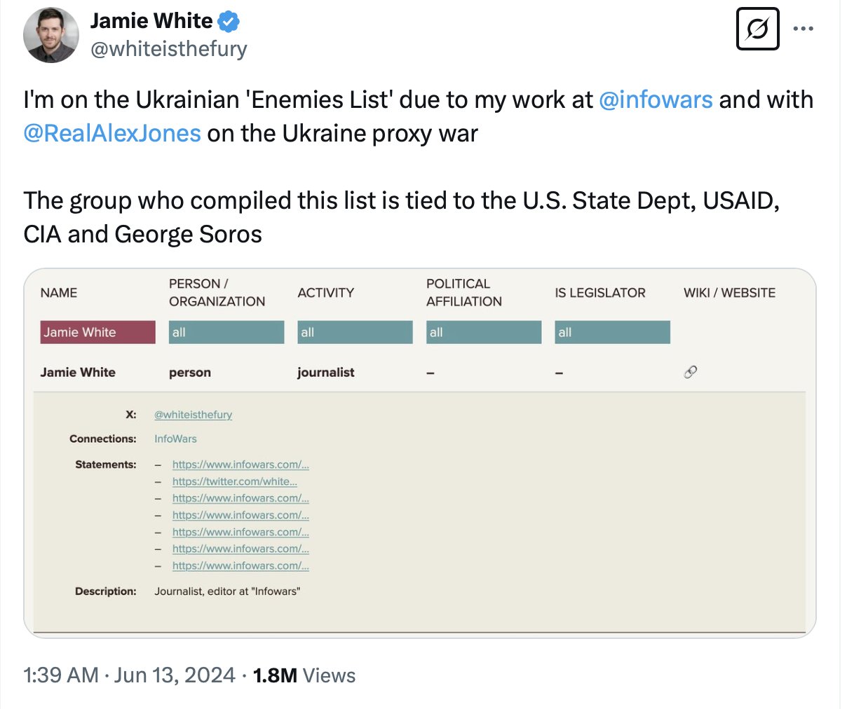 Jamie White killist