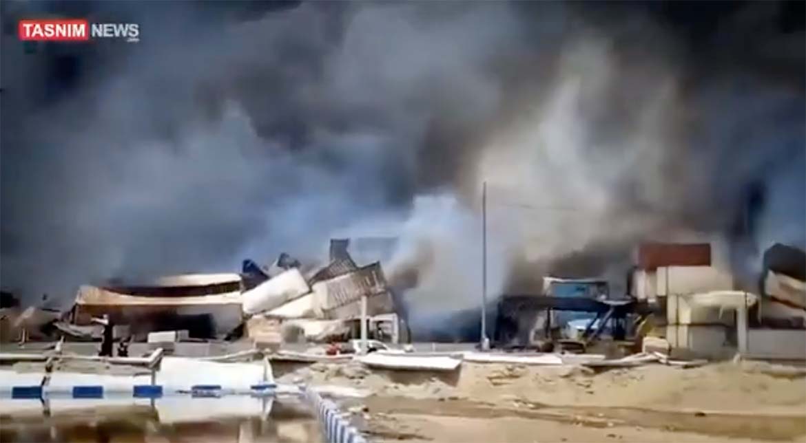Explosioner och bränder i Bandar Abbas, Iran, 27 april 2025.