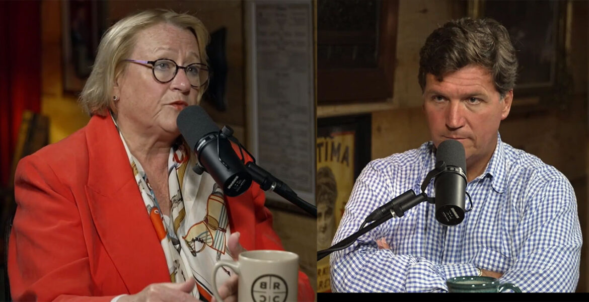 Cathrine Austin Fitts and Tucker Carlson