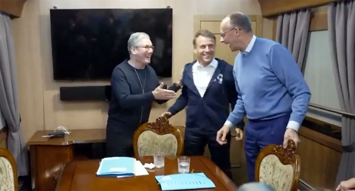 Macron, Starmer och Merz uppfriskade efter möte med Zelensky
