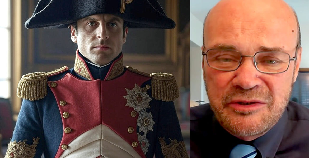 Emmanuel Macron as Napoleon and economist Martin Armstrong