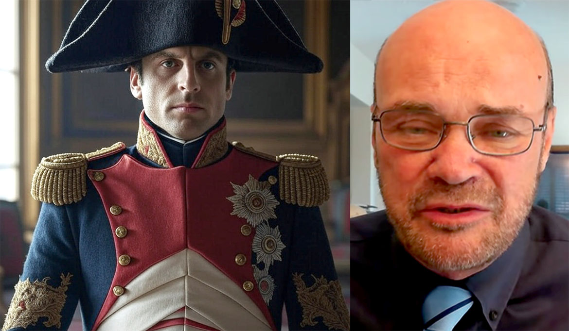 Emmanuel Macron as Napoleon and economist Martin Armstrong