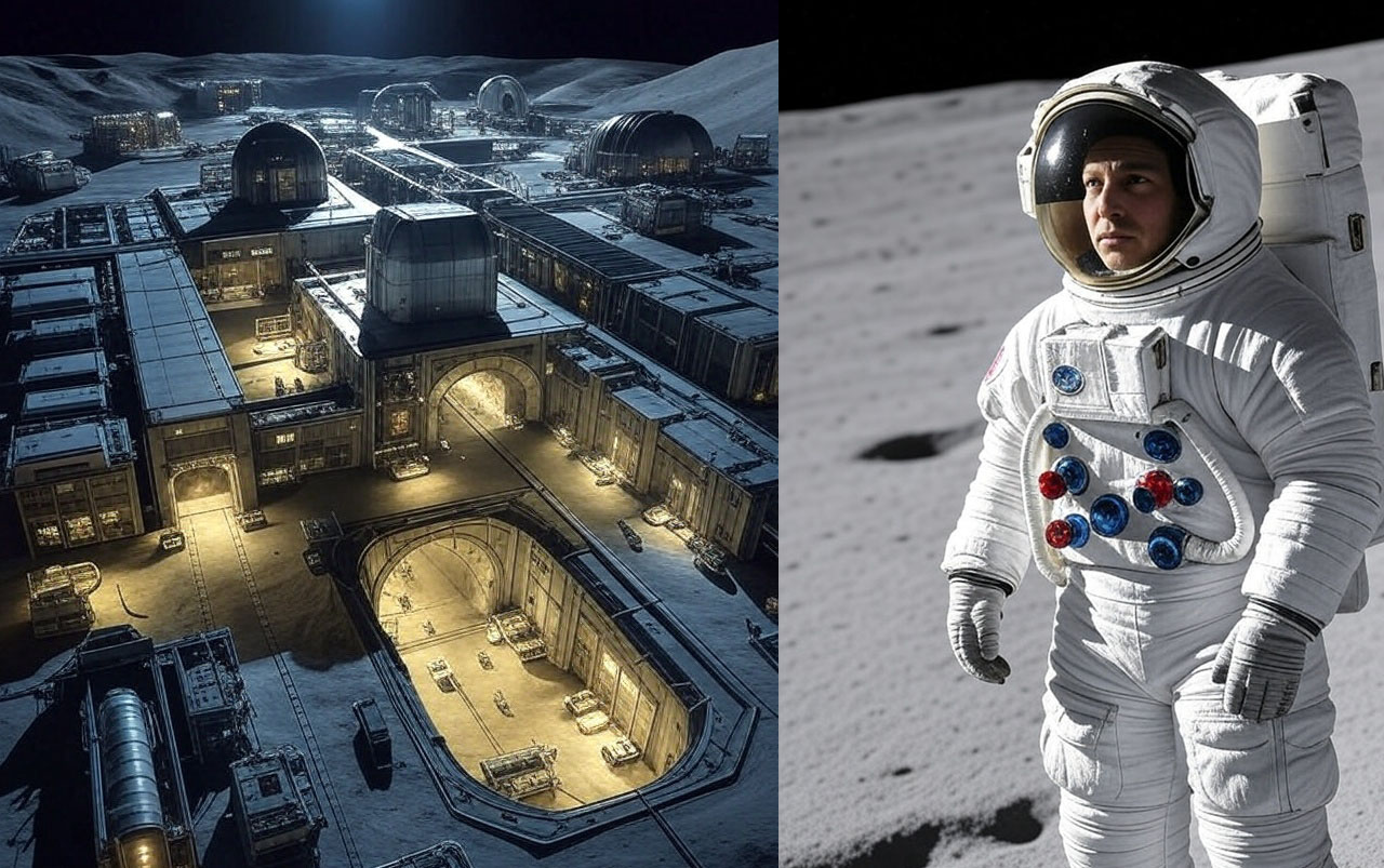 Chinese and Russian Nuclear Powered Moon base