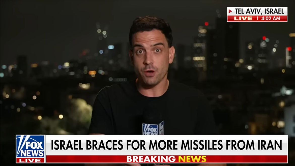 Fox News rapporterar från Tel Aviv, 14 juni, 2025.