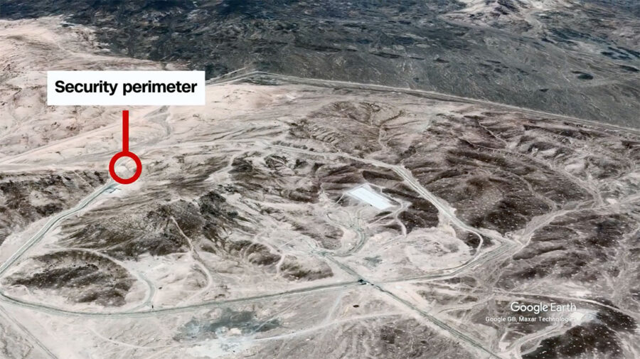 Den kärntekniska anläggningen Fordow i Iran. Google Earth