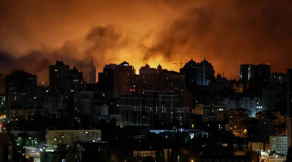 Kiev attackerades av Ryssland natten till den 10 juni 2025. Privat foto.