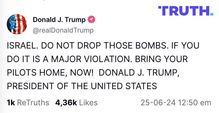 Trump stop israel