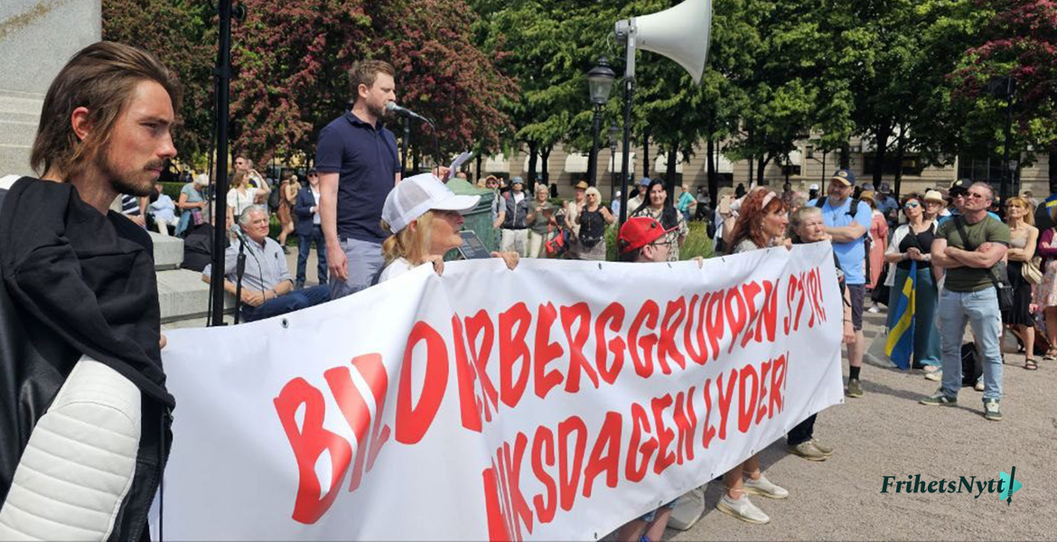 Demonstration mot Bilderberggruppen 2025