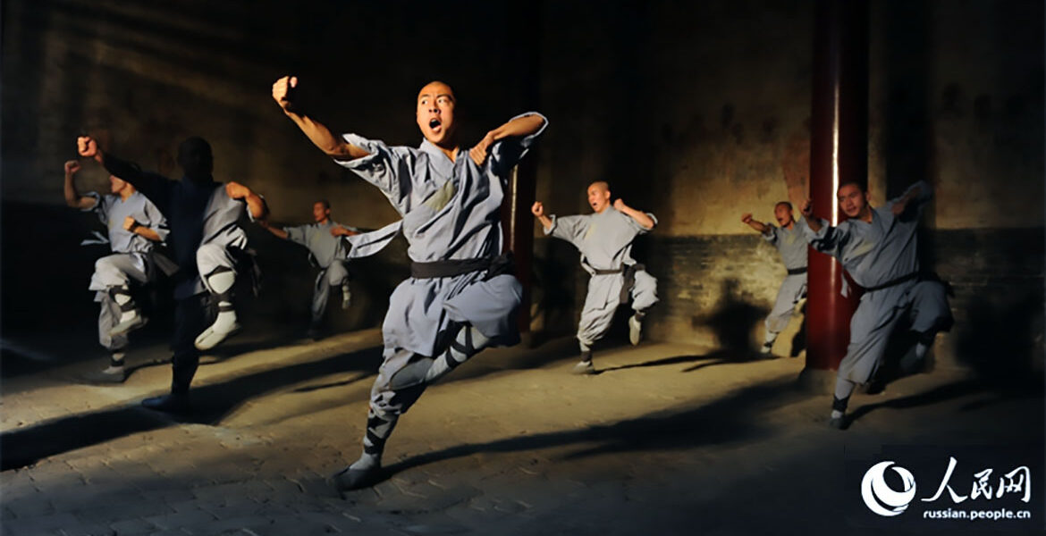 Shaolin Monks Kung Fu Demonstration in China.
