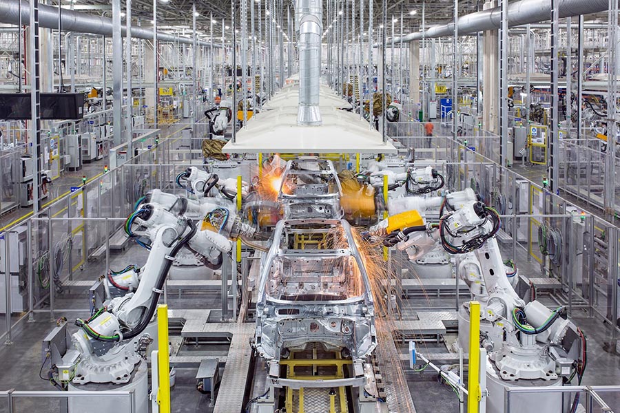 Volvo car manufacturing factory in Luqiao, China