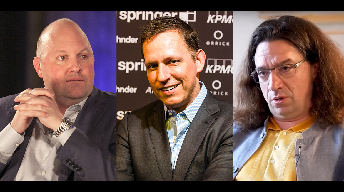 Marc Andreessen, Peter Thiel (Palantir) och Curtis Yarvin