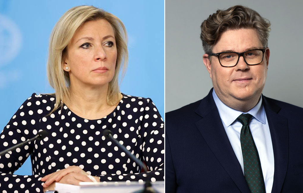 Rysslands talesperson Maria Zakharova och justitieminister Gunnar Strömmer.