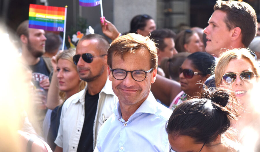 Statsminister Ulf Kristersson på Stockholm Pride 2018