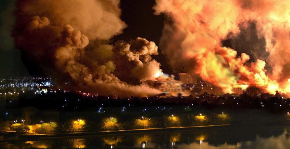 Baghdad bombades med Tomahawk-missiler, 2003