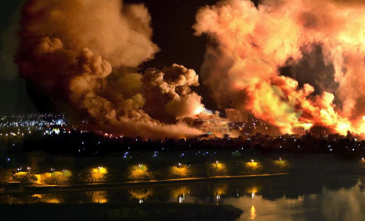 Baghdad bombades med Tomahawk-missiler, 2003