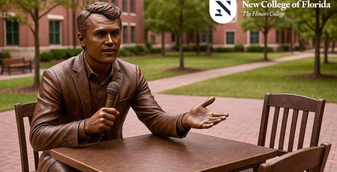 Charlie Kirk hedras med staty i Florida